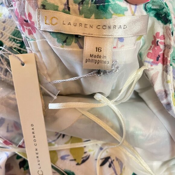 Lauren Conrad Floral Spaghetti Strap Midi Dress Size 16 - Picture 6 of 7